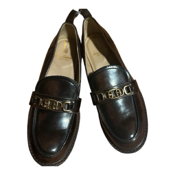 Sam Edelman Dark Brown Loafers with Gold Accent - Picture 2 of 5